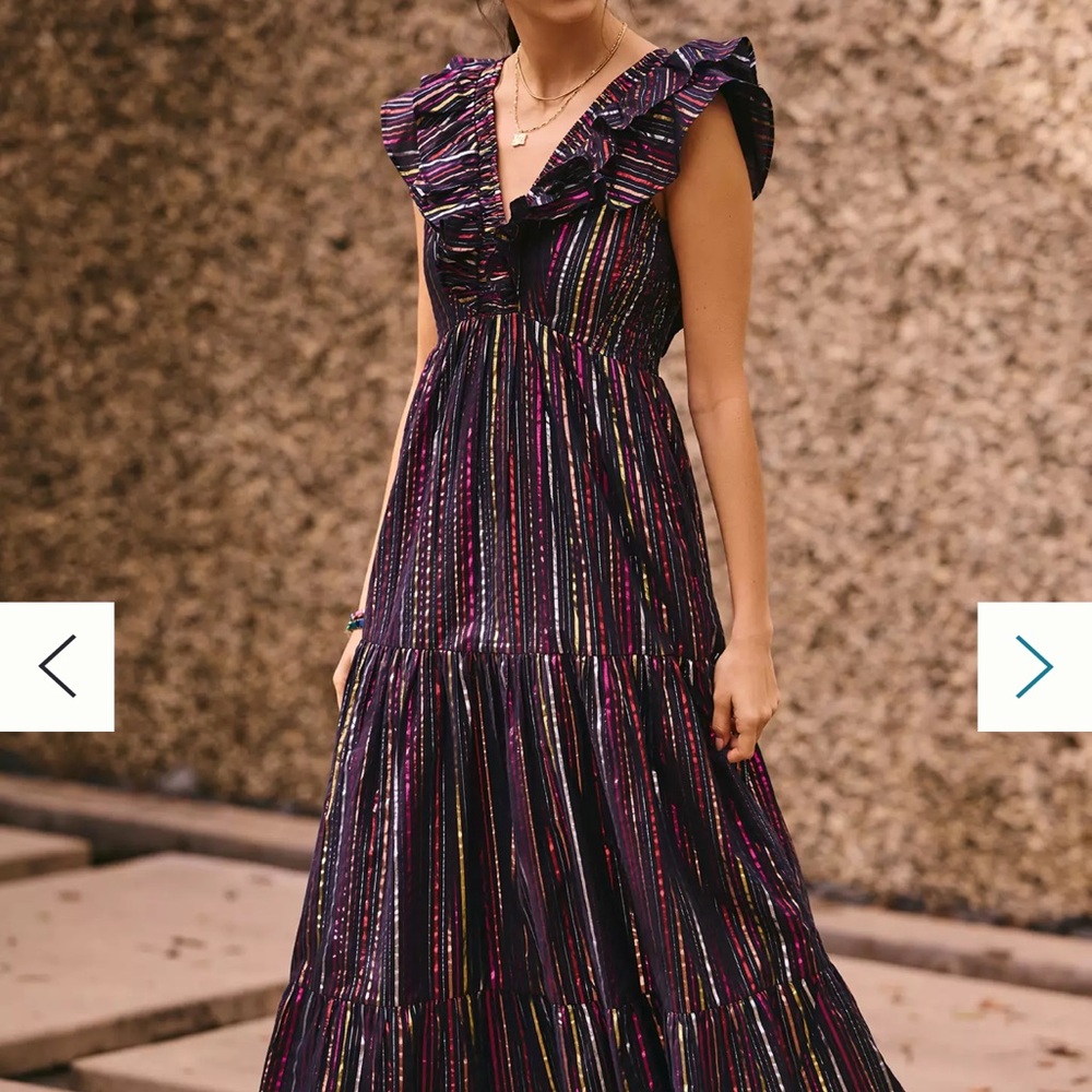 Anthropologie Roller Rabbit Striped Maxi Dress size small:)